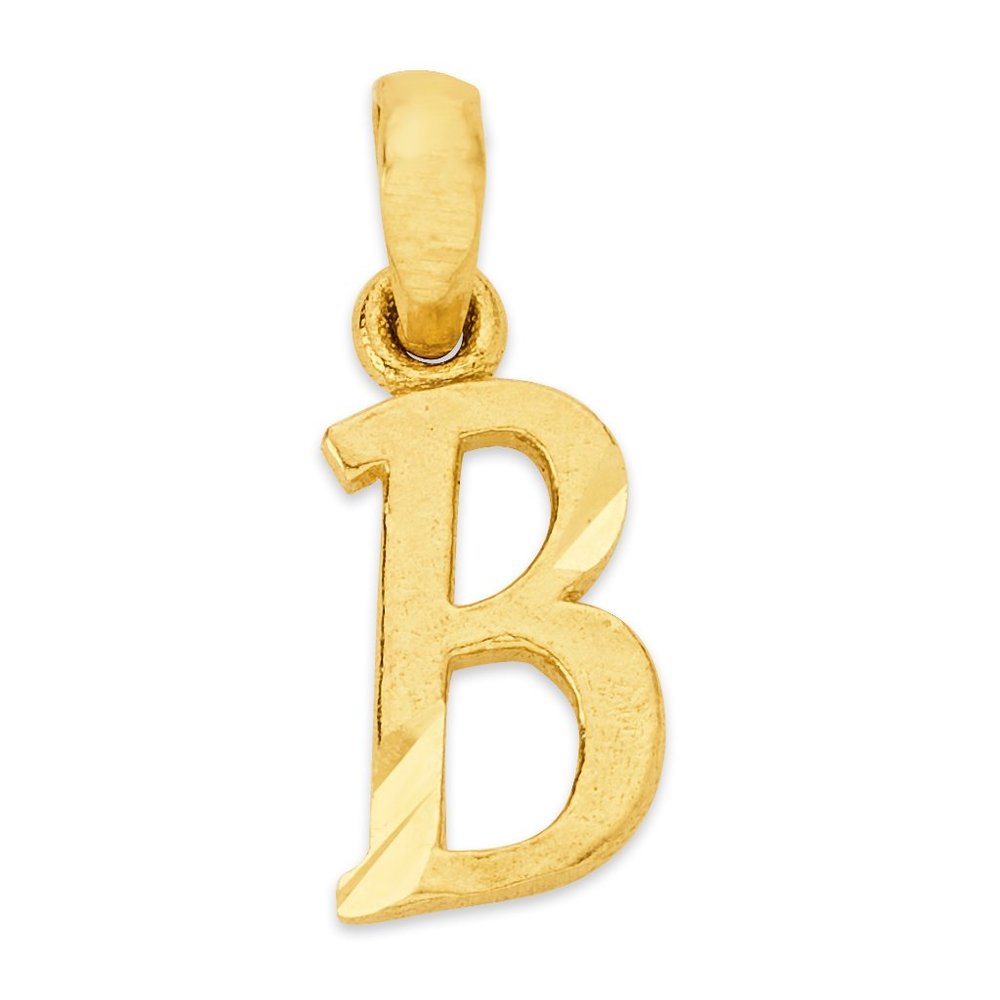 10k Real Solid Gold B Initial Charm Letter…